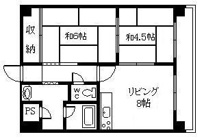 ロジェ3・2(2DK/3階)の間取り写真
