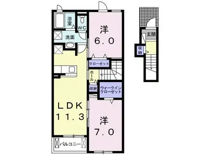 スタート ヒア(2LDK/2階)の間取り写真