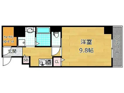 LA VALSE(1K/2階)の間取り写真