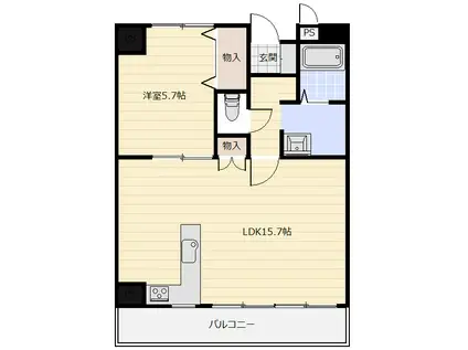 コーポFC(1LDK/1階)の間取り写真
