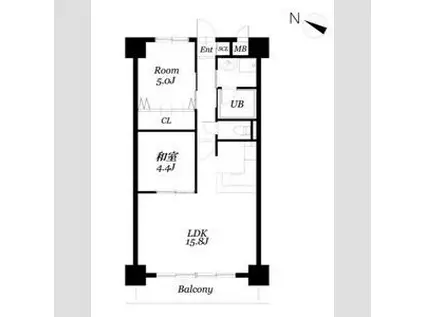 ROSE TOWER 元今泉(2LDK/6階)の間取り写真