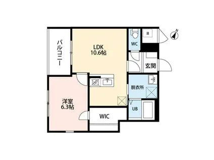 レデス東青山(1LDK/4階)の間取り写真