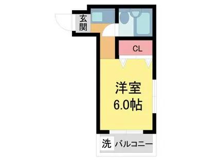 緑台マンション(1DK/2階)の間取り写真