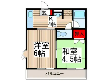 ウィステアリア(2K/2階)の間取り写真