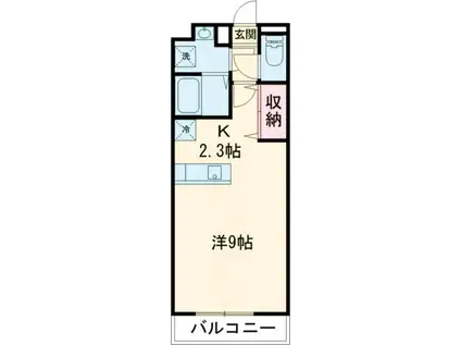 ルーナシティ(ワンルーム/1階)の間取り写真