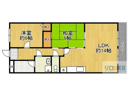 ファミール安倉(2LDK/3階)の間取り写真