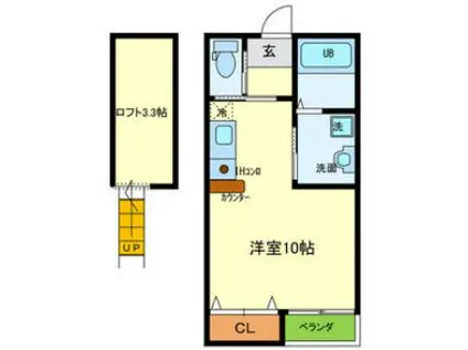 グランシャリオ山本通II(ワンルーム/2階)の間取り写真