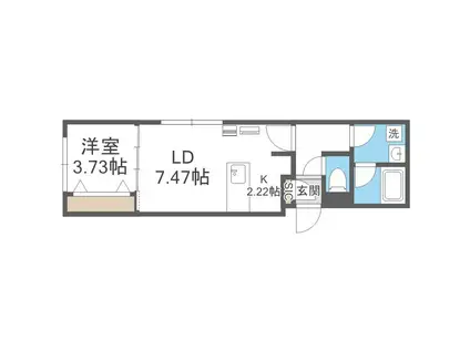 シエル琴似 SIERU KOTONI(1LDK/4階)の間取り写真