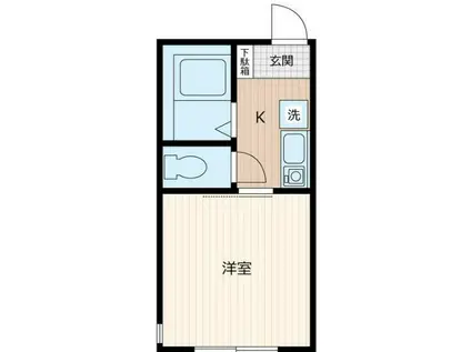 アーヴェル三ツ沢下町(1K/2階)の間取り写真