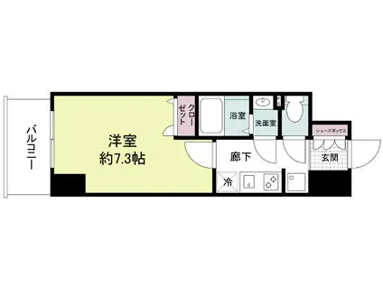 アプリーレ松屋町(1K/6階)の間取り写真