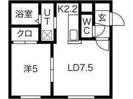 AVANCER本通南(1LDK/3階)の間取り写真