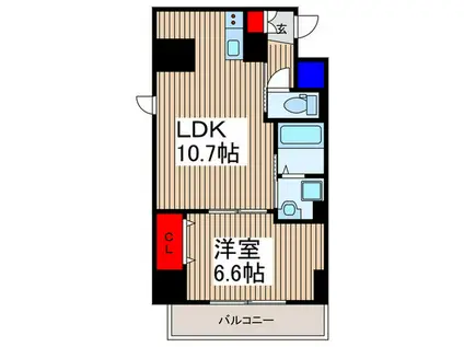スアヴィス鳩ケ谷(1LDK/1階)の間取り写真