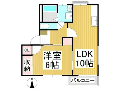 ラ・フォーレ長野(1LDK/1階)の間取り写真