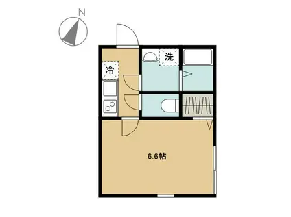 ラ・ソレイユ淵野辺(1K/2階)の間取り写真