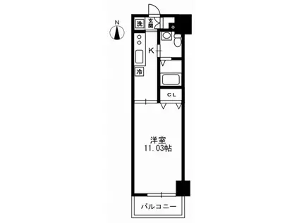 レジディア上野御徒町(1K/3階)の間取り写真