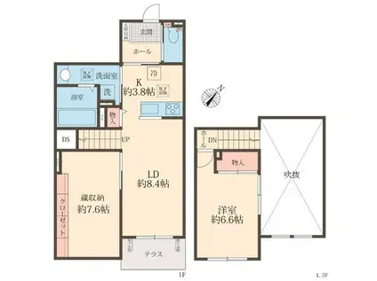 ソル・アスール(1SLDK/1階)の間取り写真