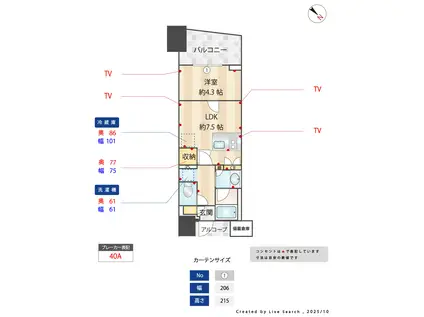 プラウド渋谷東(1LDK/2階)の間取り写真
