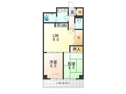 エル・カーサー(2LDK/4階)の間取り写真