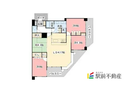 サーパス兵庫南(4LDK/4階)の間取り写真