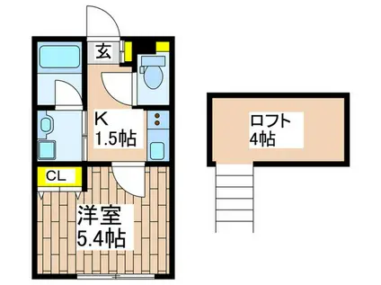 HALELEA1(1K/2階)の間取り写真