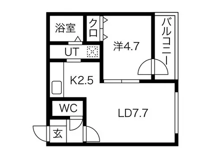プリマベーラ南平岸(1LDK/2階)の間取り写真