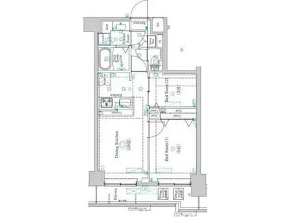 ラフィスタ墨田5丁目II(2DK/7階)の間取り写真