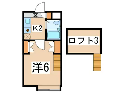 シティパレス諏訪II(1K/1階)の間取り写真
