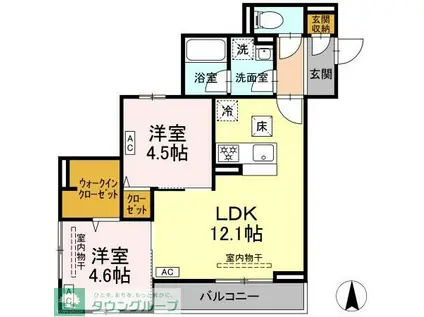 CHARM高倉(2LDK/1階)の間取り写真