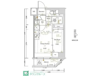 LOG東京スカイツリー(1DK/2階)の間取り写真
