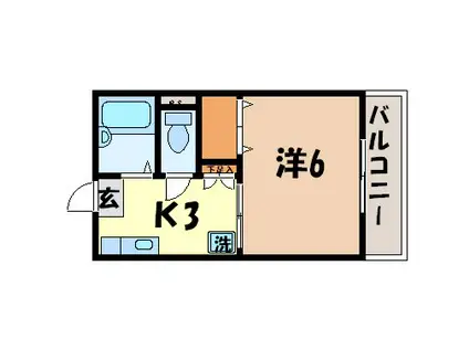 ハイフィールド(1K/1階)の間取り写真