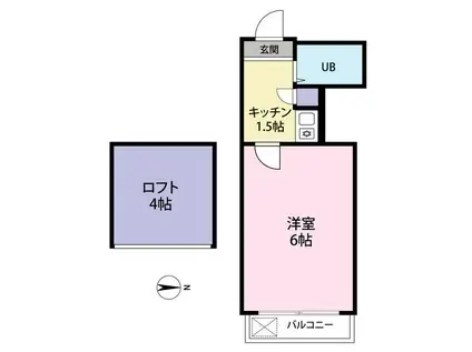ペアシティ品川(1K/2階)の間取り写真