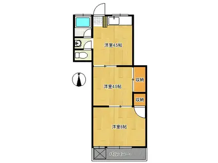 東コーポ(2DK/1階)の間取り写真