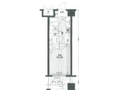 メインステージ赤坂2(1K/4階)の間取り写真