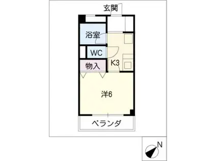 雲錦山房(1K/2階)の間取り写真