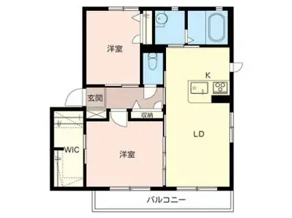 シャーメゾンアミノウチB(2LDK/2階)の間取り写真