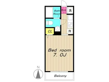 オーガスタときわ台(1K/2階)の間取り写真