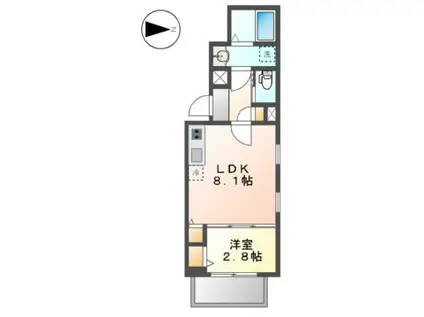 CHERIM志賀本通IIIノース(1LDK/3階)の間取り写真