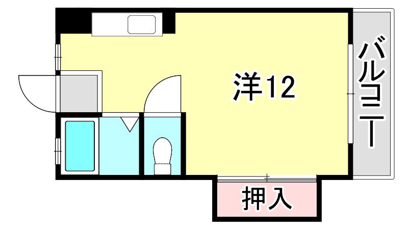 オオギビル(ワンルーム/4階)の間取り写真