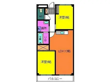 ロイヤルハイムKEN(2LDK/2階)の間取り写真