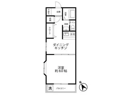 ハウス吉祥寺(1DK/2階)の間取り写真