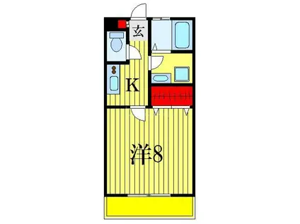 プランドール(1K/1階)の間取り写真