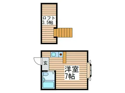 エルティオ新松戸(ワンルーム/2階)の間取り写真
