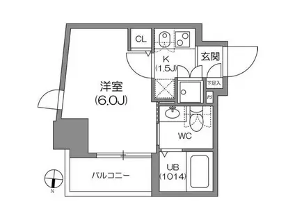 アジールコート中野坂上(1K/7階)の間取り写真
