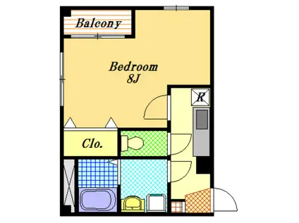 アンプルール フェール リアン.K.M(1K/3階)の間取り写真