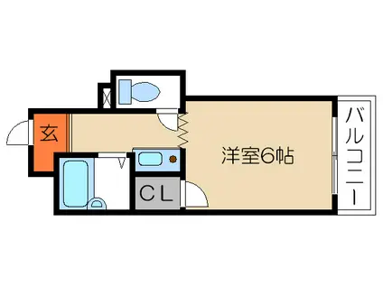 クレール木村(1K/3階)の間取り写真