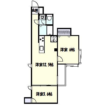 津田山ヒルテラス(2LDK/1階)の間取り写真