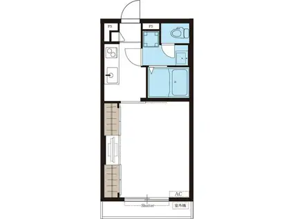 リブリ・インディゴ(1K/2階)の間取り写真