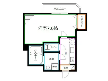 モン・シャトー松庵(1K/1階)の間取り写真
