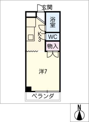 ラ・フォルテ・シバタ(1K/1階)の間取り写真