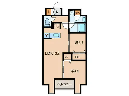W-GATES TOWER (2LDK/9階)の間取り写真